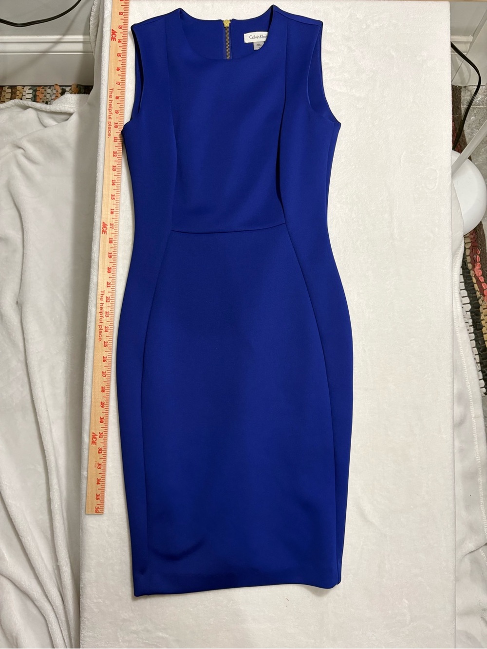 Calvin Klein Cobalt Blue Sleeveless Sheath Dress